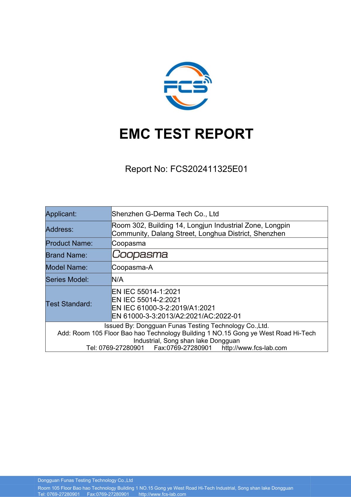 Coopasma EMC report first page